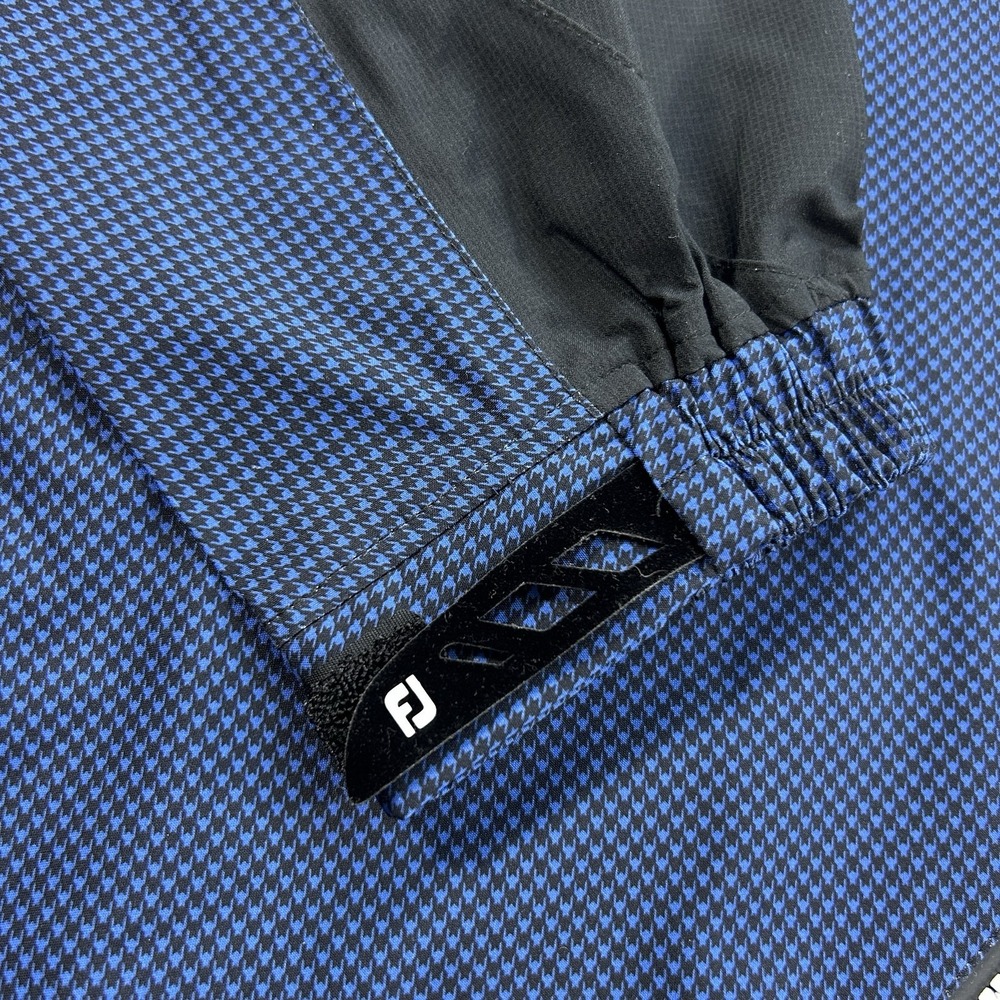 FootJoy DryJoys Hydrolite Large Golf Rain Jacket Blue Houndstooth Waterproof - Picture 4 of 13